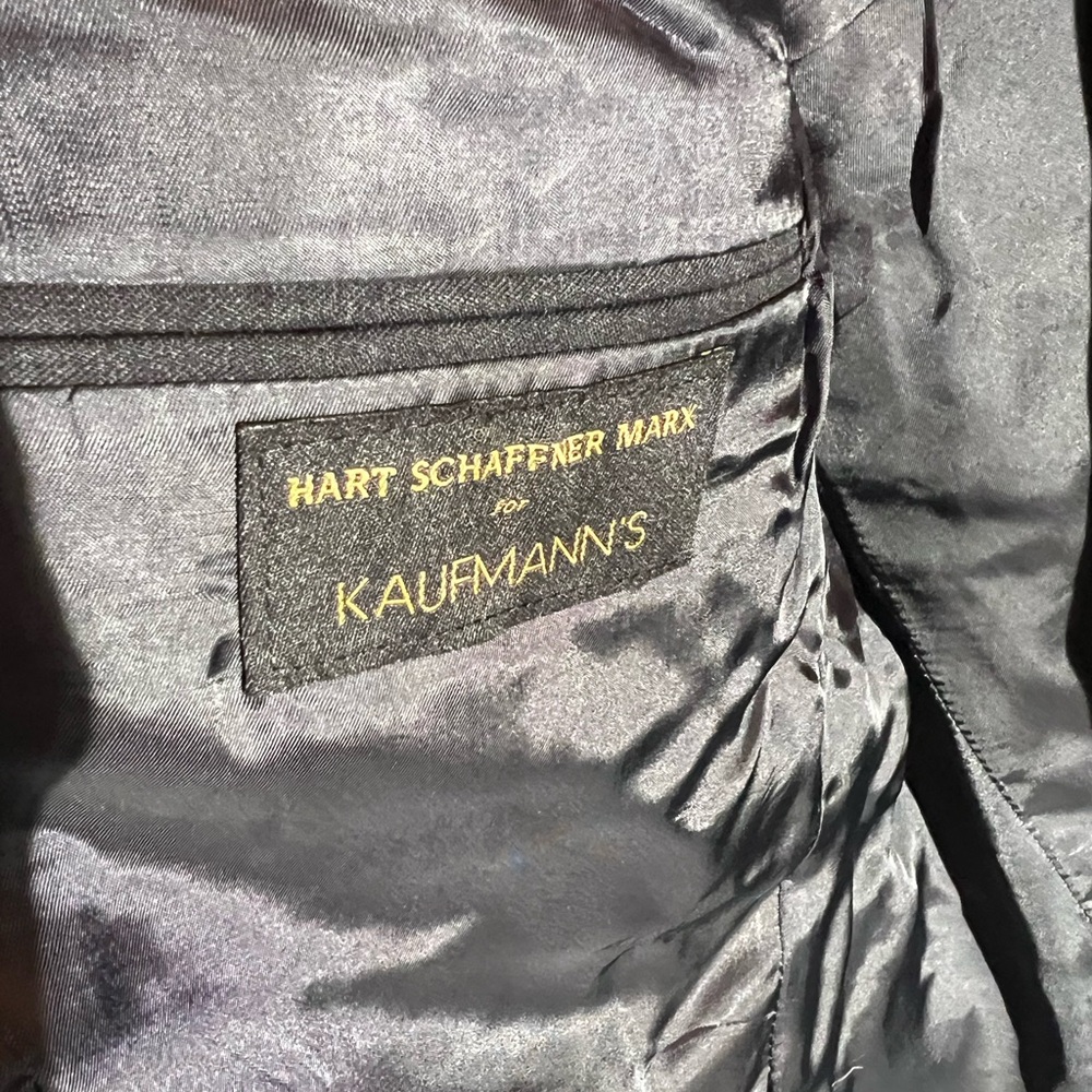 Hart Schaffner Marx kaufman’s suit dark charcoal matching pants